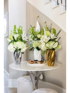 Silver Wavy Design Vase " From Pops Of Color Home Collection" -Home Essentials Shop 030 CLaurieperez.com D5A0593 new