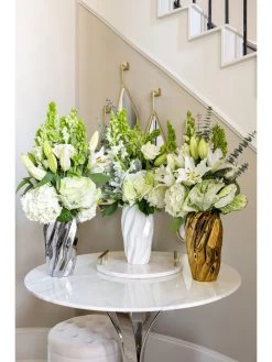 Gold Wavy Design Vase (2 Sizes) " From Pops Of Color Home Collection"