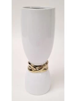 White Ceramic Vase With Elegant Gold Details (2 Sizes) -Home Essentials Shop 20220511 083600 new