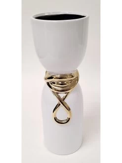 White Ceramic Vase With Elegant Gold Details (2 Sizes) -Home Essentials Shop 20220511 083716 new 1