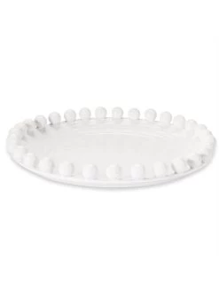 White Ceramic Beaded Tray -Home Essentials Shop 40700223 new