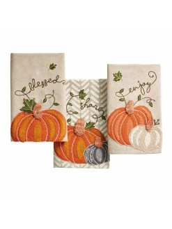 Rustic Embroidered Fall Pumpkin Dish Towel (3 Styles) -Home Essentials Shop 41500136 new