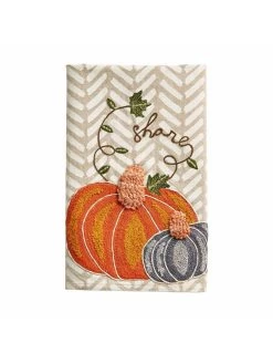 Rustic Embroidered Fall Pumpkin Dish Towel (3 Styles) -Home Essentials Shop 41500136 3 new