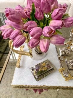 Silver Match Holder With Gold Detailing