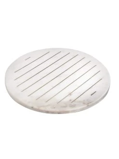 Round Marble Tray With Gold Line Details