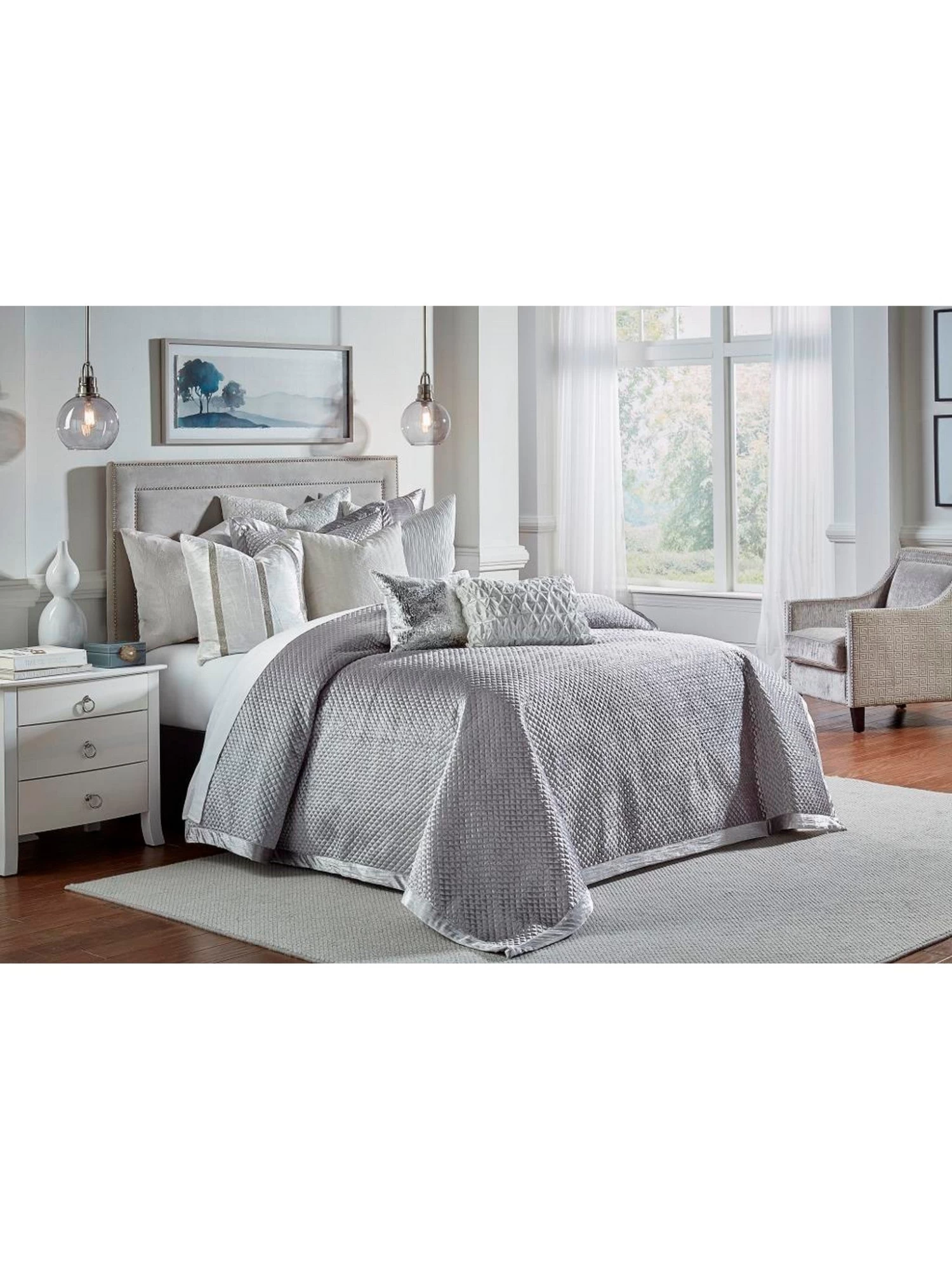 Amani Grey Quilt Set (2 Sizes) 3 Amani Grey Quilt Set (2 Sizes)