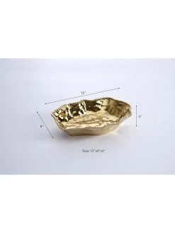 Gold Wavy Beaded Serving Bowl -Home Essentials Shop CER 1136 G 2 new