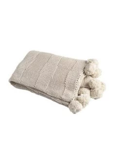Knit Pom Pom Throw (2 Colors) -Home Essentials Shop Capture 3667a5c9 25e2 4c27 b113 25d9f85c2417 new