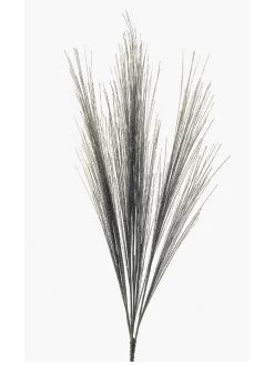 42" Black & Silver Glitter Faux Feathers Stem