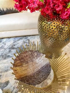 Brown Metallic Round Dish