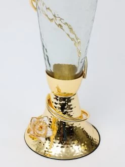 Glass Vase On Gold Metal Pedestal From The Celine Flower Collection -Home Essentials Shop DD5A1165 new