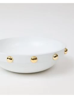 Wood Bowl With Gold Studded Details -Home Essentials Shop DD5A5329 new