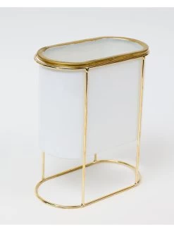 White Planter W/ Gold Stand