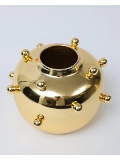 Gold Metal Studded Vase (2 Sizes) 10 Gold Metal Studded Vase (2 Sizes) -Home Essentials Shop DD5A5427 new 1