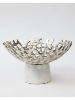 Textured Design Bowl With White Marble Base (2 Colors) "From Pops Of Color Home Collection" -Home Essentials Shop DD5A5433 new