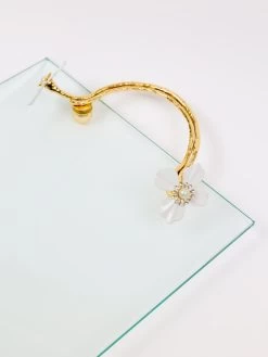 Large Rectangular Glass Tray From The White Jeweled Flower Collection -Home Essentials Shop DD5A6411 new