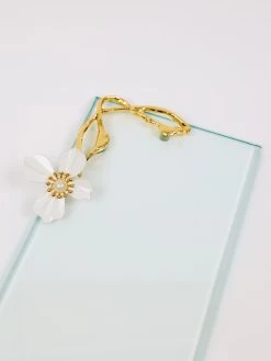 Rectangular Glass Tray From The White Jeweled Flower Collection -Home Essentials Shop DD5A6413 new 1