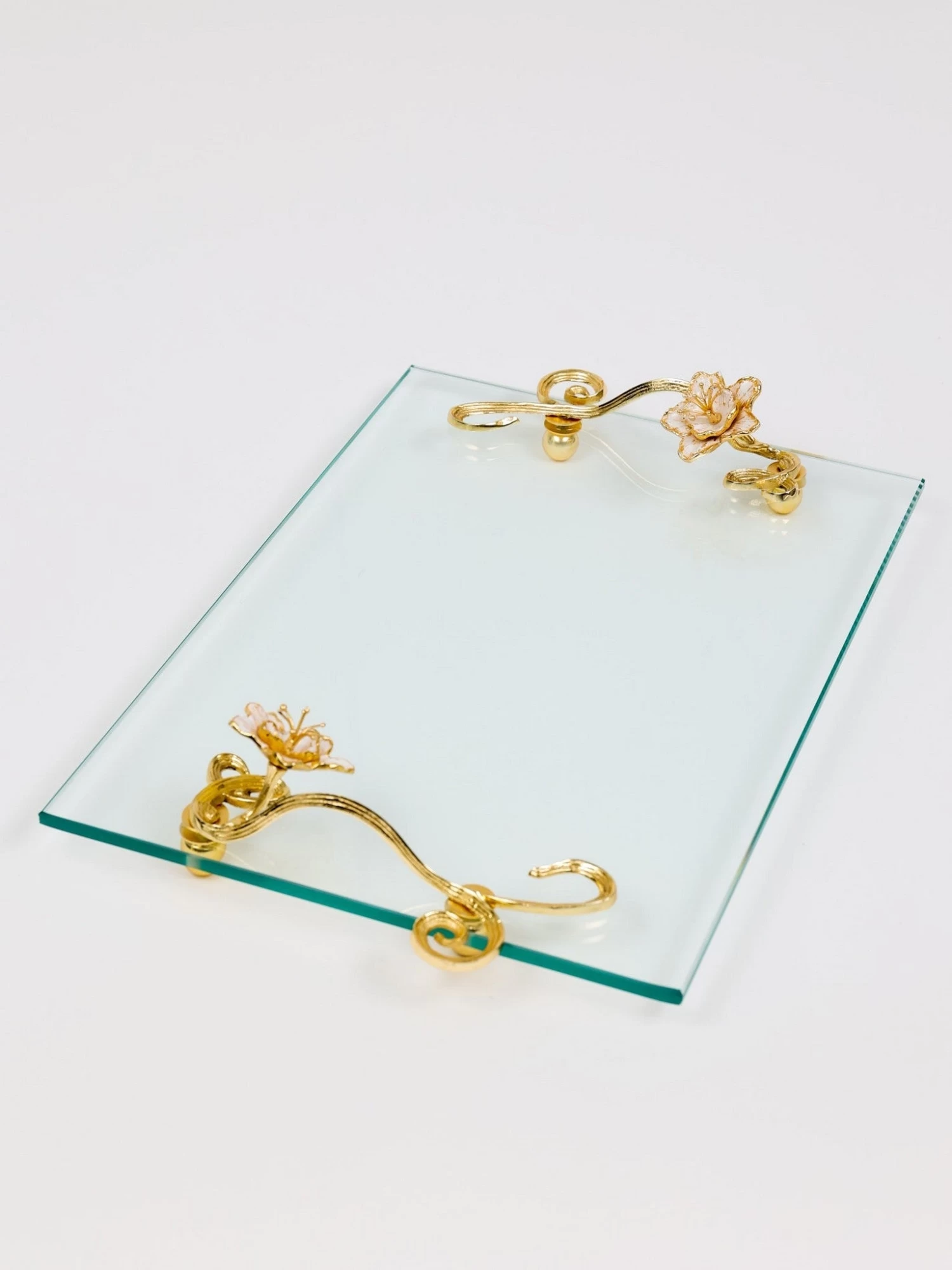 Large Rectangular Glass Trayfrom The Celine Flower Collection 4 Large Rectangular Glass Trayfrom The Celine Flower Collection - Image 2