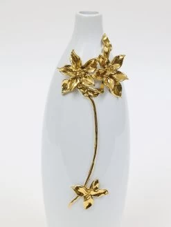 White Ceramic Vase With Gold Detailed Floral Design -Home Essentials Shop DD5A6559 new 1