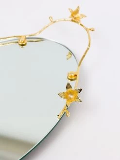 Oval Mirrored Tray With Gold Flower Design -Home Essentials Shop DD5A6561 1 new