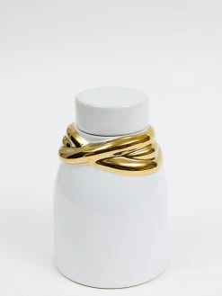 White Ceramic Lidded Jar With Elegant Gold Details (3 Sizes) -Home Essentials Shop DD5A6669 1 new