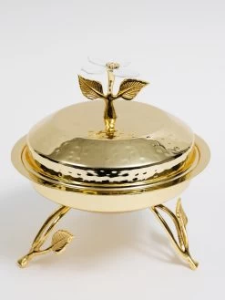 Gold Metal Dish From The White Jeweled Flower Collection (2 Sizes) -Home Essentials Shop DD5A8556 new