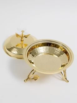 Gold Metal Dish From The White Jeweled Flower Collection (2 Sizes) -Home Essentials Shop DD5A8559 new