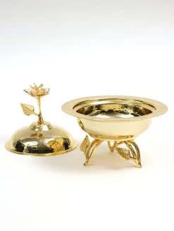 Gold Metal Dish From The Celine Flower Collection (2 Sizes) -Home Essentials Shop DD5A9669 Edit new