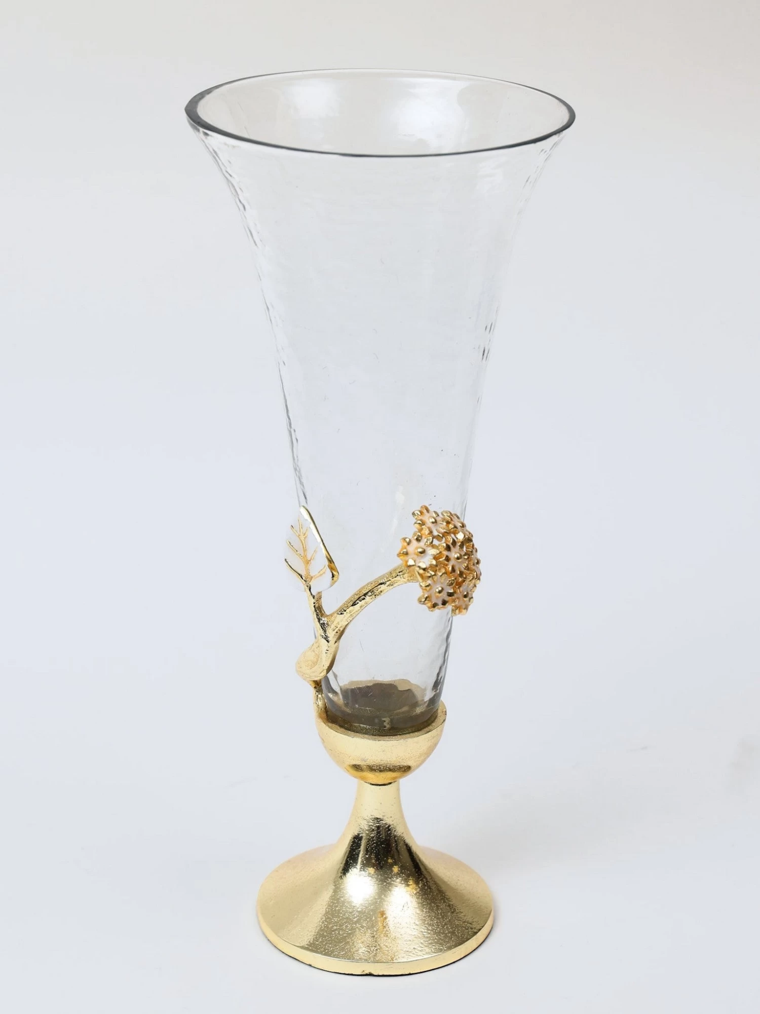 Glass Vase On Gold Base From The Hydrangea Collection 4 Glass Vase On Gold Base From The Hydrangea Collection - Image 2