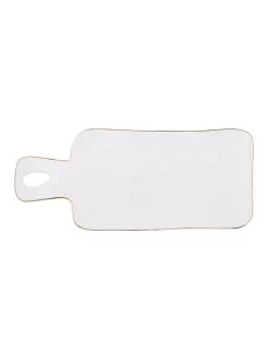 White Ceramic Rectangle Tray W/ Gold Trim -Home Essentials Shop F4495A new