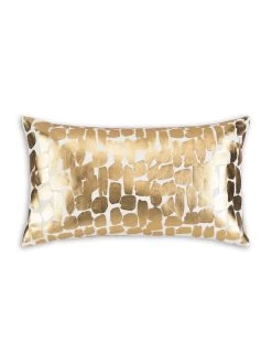 Becca Ivory And Gold Pillow - 14" X 20"