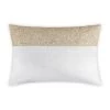 Lena - Ivory Velvet Pillow 5" Top Beaded In Gold Beadwork - 20" X 14" -Home Essentials Shop FMLENA01C IVGD new