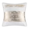 Leyla - Ivory Velvet Pillow W/ Hand Painted Gold Brushstrokes - 20" X 20"