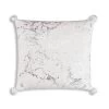 Rami - Faux Fur Pillow W/ Silver Printing And Pom Pom Trim - 20" X 20" -Home Essentials Shop FMRAMI01A SV new