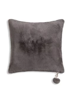 Snow - Grey Faux Fur Pillow - 26" X 26"