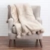 Snow - Beige Faux Fur Throw - 60" X 50" -Home Essentials Shop FMTHR SNOW01 BG new 1