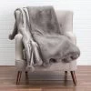 Snow - Grey Faux Fur Throw - 60" X 50" -Home Essentials Shop FMTHR SNOW01 GY new 1