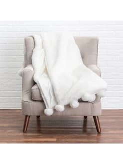 Snow - Ivory Faux Fur Throw - 60" X 50"