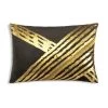 Zara - Charcoal Velvet Pillow W/ Abstract Gold Foil And Embroidery - 20" X 14" -Home Essentials Shop FMZARA02C CH new