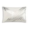 Zara - Ivory Velvet Pillow W/ Abstract Silver Foil And Embroidery - 20" X 14"