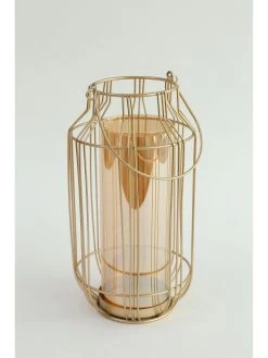 Gold Lantern W/ Amber Glass -Home Essentials Shop FarahDrop7Apr2021 9842 new