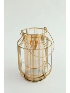 Gold Lantern W/ Amber Glass -Home Essentials Shop FarahDrop7Apr2021 9844 new 1