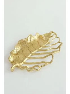 Gold Openwork Leaf Decor/ Trivet -Home Essentials Shop FarahDrop7Apr2021 9884 new
