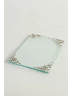 Glass Tray W/ Silver Corner Details And Swarovski Crystals 9 Glass Tray W/ Silver Corner Details And Swarovski Crystals -Home Essentials Shop FarahDrop7Apr2021 9904 new 1