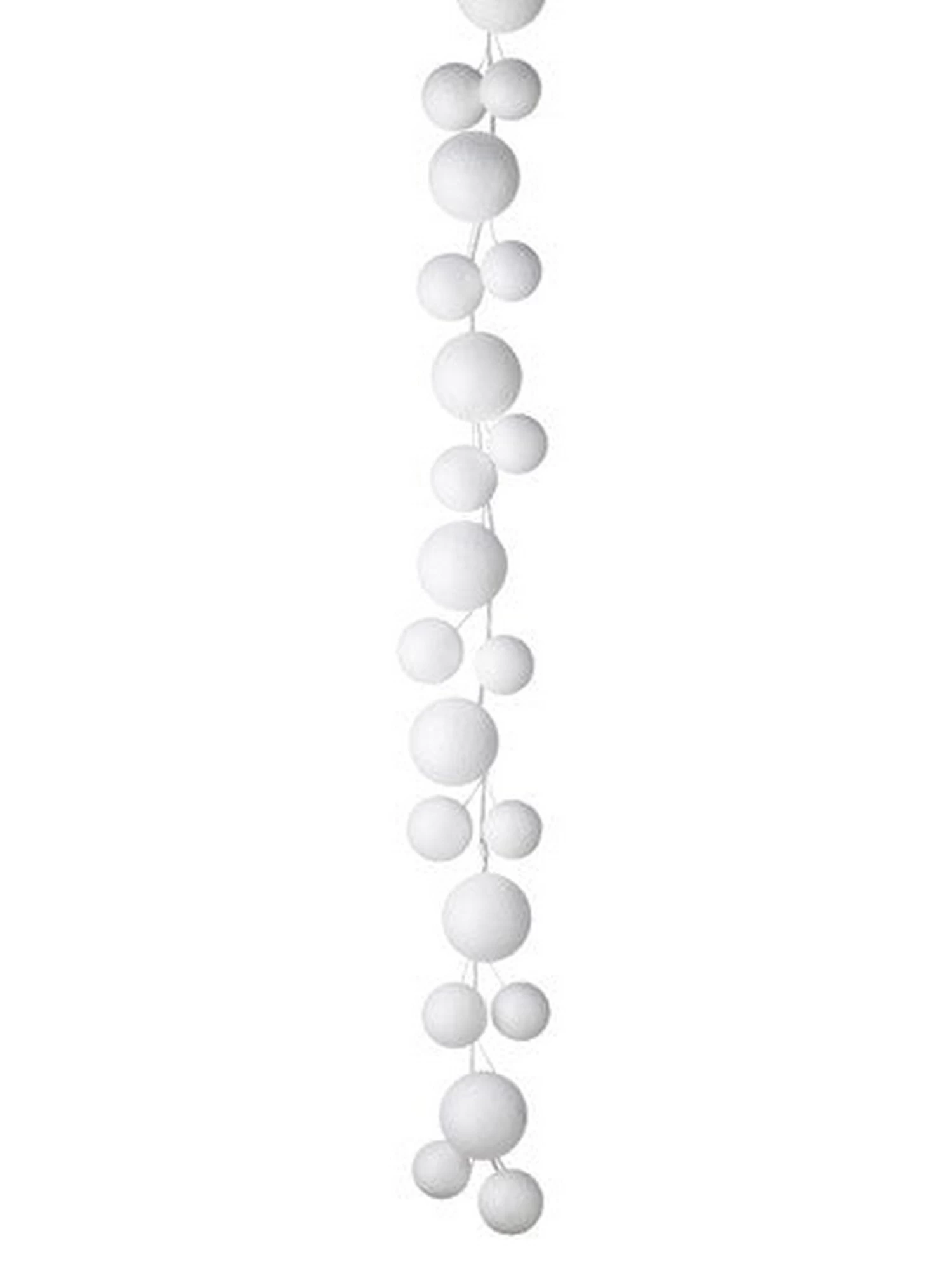 5.5' White Snowball Garland 5 5.5' White Snowball Garland - Image 3