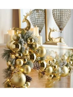 4' Shiny Gold Orb Garland