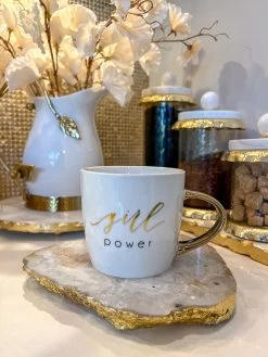 "Girl Power" Coffee Mug With Gold Handle -Home Essentials Shop IMG 0008