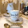 "Boss Lady" Coffee Mug With Gold Handle