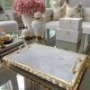 Large Rectangular Marble Tray With Gold Metal Handles And Gold Ruffle Border -Home Essentials Shop IMG 0128 1