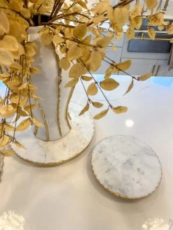 Marble Lazy Susan WithGold Organic Edge (2 Sizes)